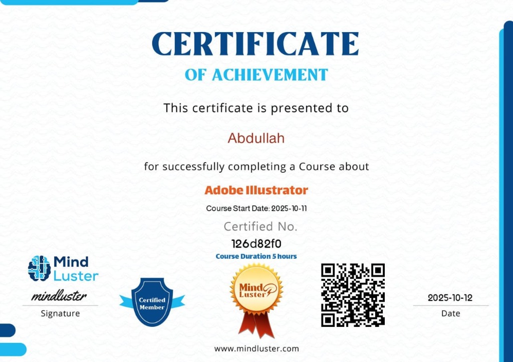 Adobe Illustrator Certificate Mind Luster
