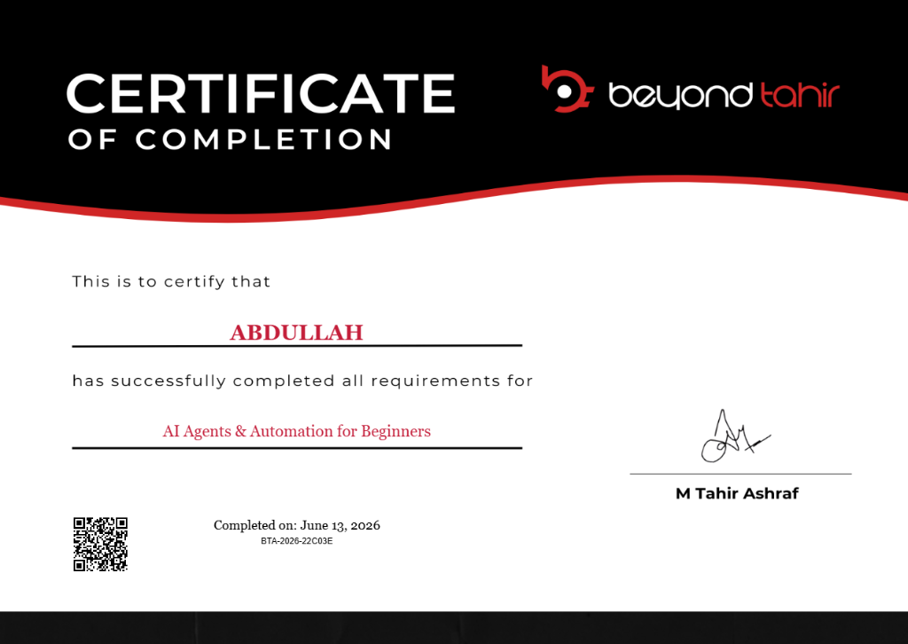 AI Agents and Automation Certificate